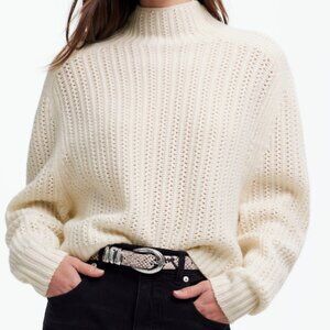 Madewell Pointelle-Stitch Mockneck Sweater